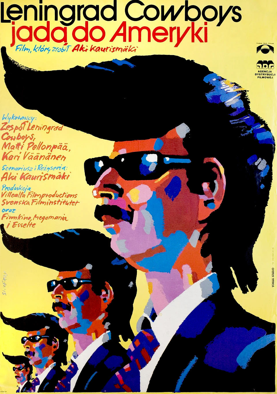Polski plakat filmu 'Leningrad Cowboys Jadą Do Ameryki'