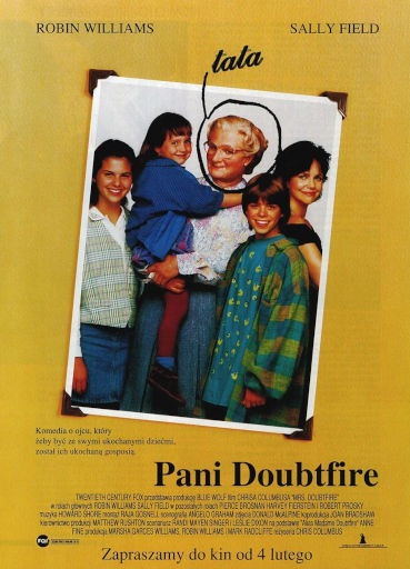 Polski plakat filmu 'Pani Doubtfire'