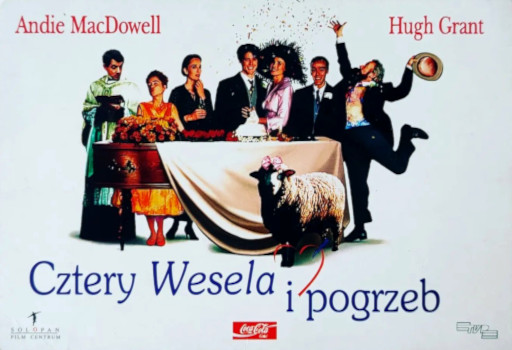 Przód ulotki filmu 'Cztery Wesela i Pogrzeb'
