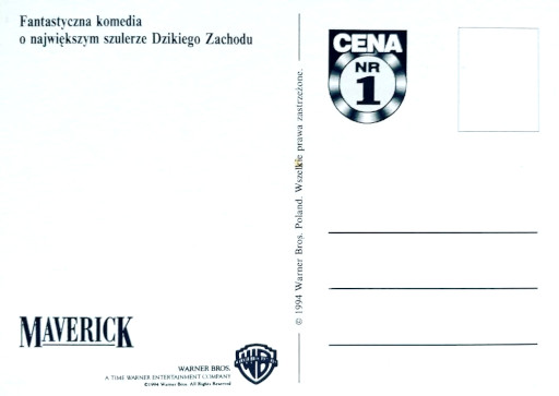 Tył ulotki filmu 'Maverick'