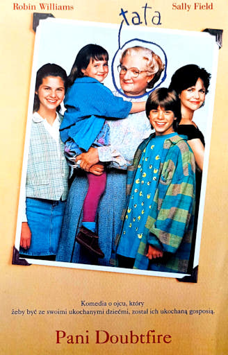 Przód ulotki filmu 'Pani Doubtfire'