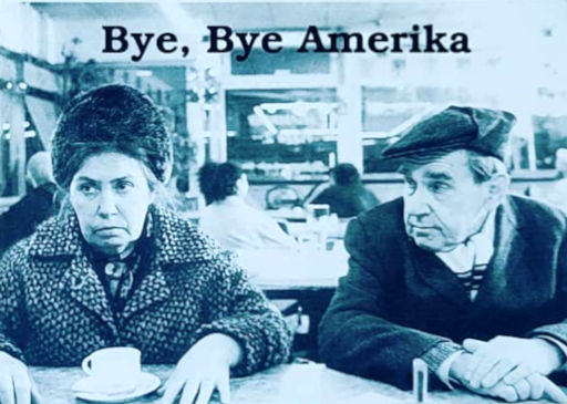 Przód ulotki filmu 'Bye, Bye Amerika'