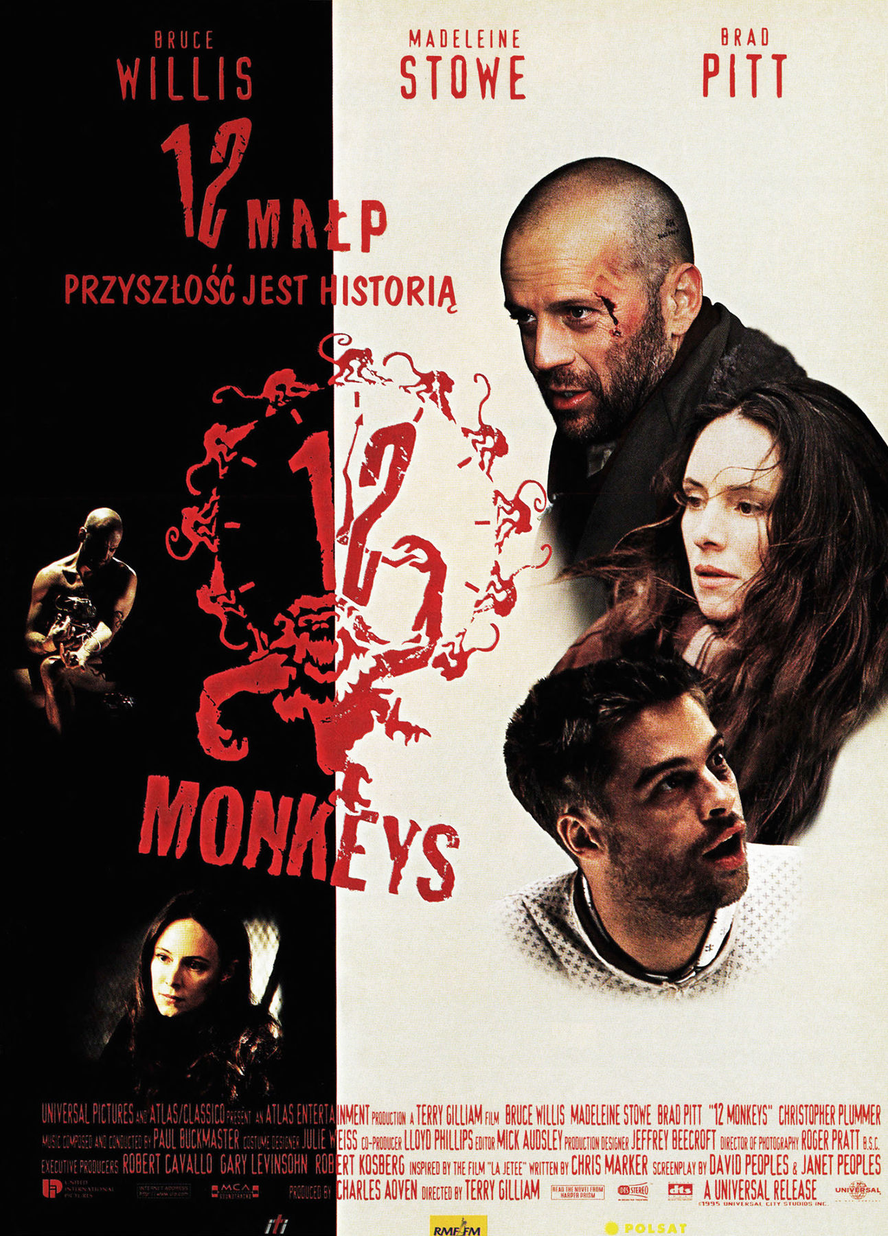 Polski plakat filmu '12 Małp'