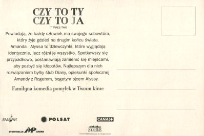 Tył ulotki filmu 'Czy To Ty, Czy To Ja'