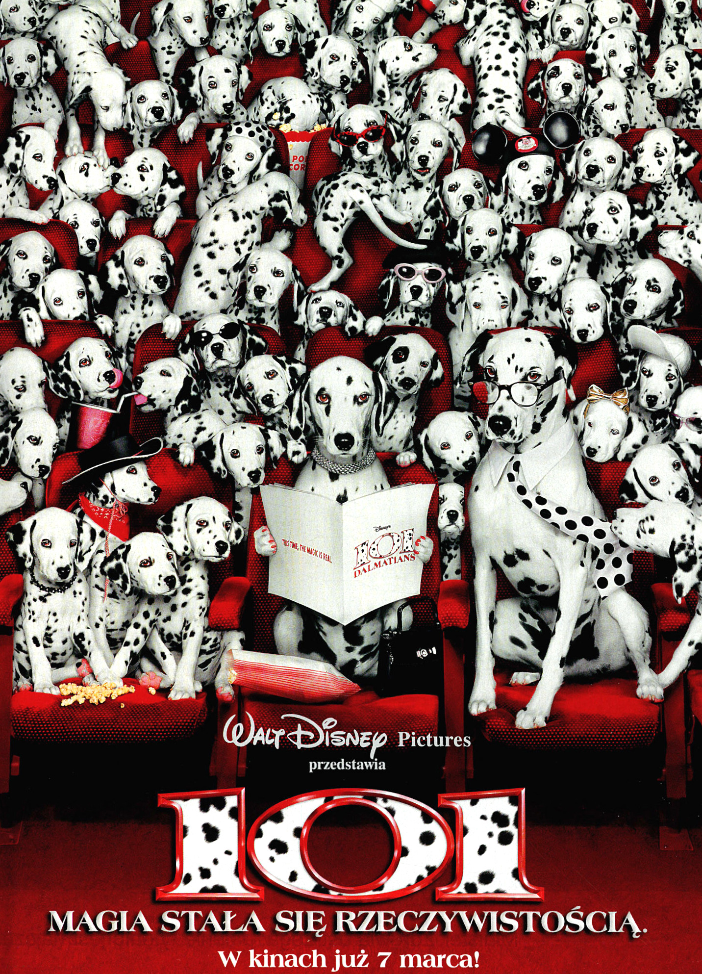 Polski plakat filmu '101 Dalmatyńczyków'