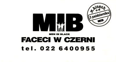 Przód ulotki filmu 'Faceci W Czerni'