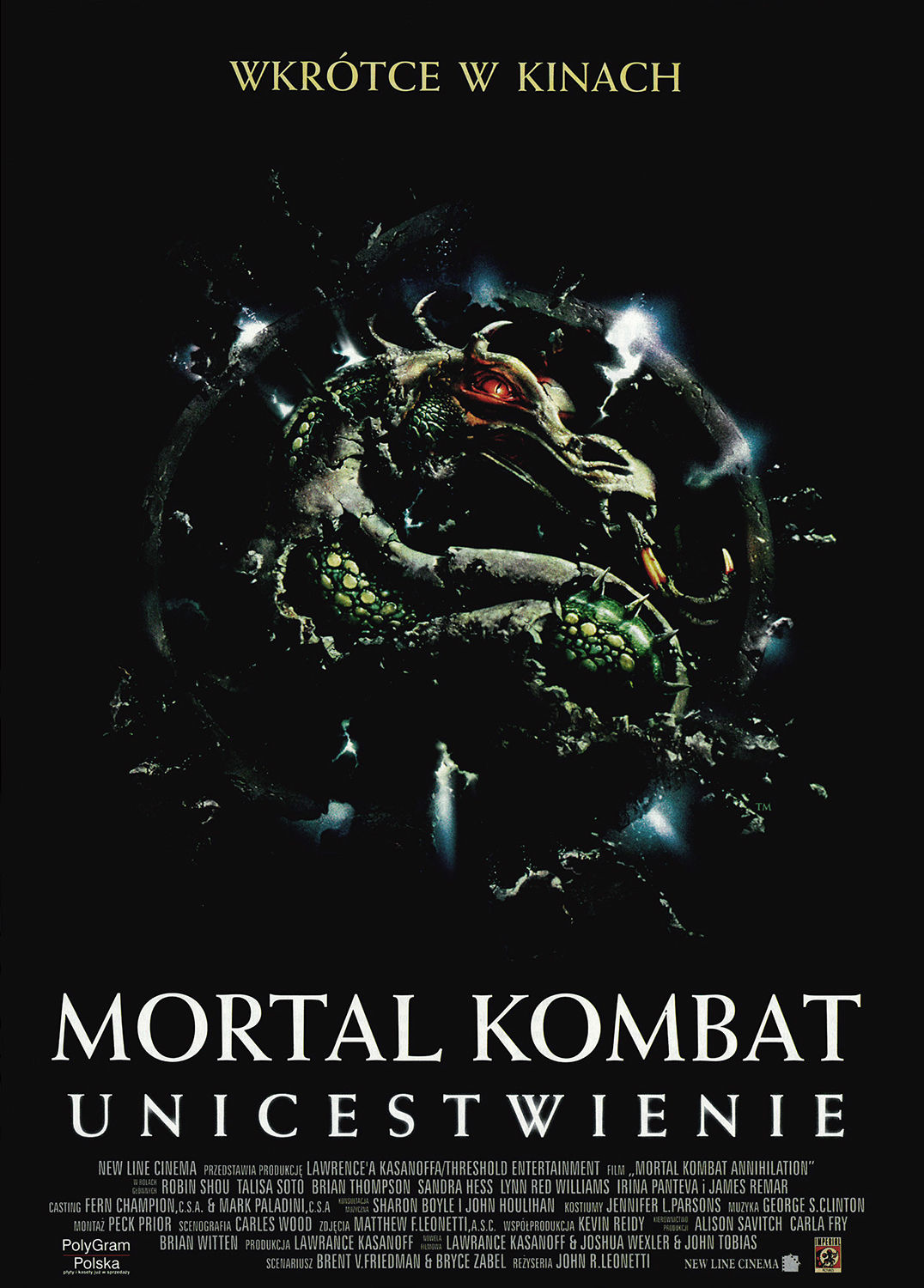 Polski plakat filmu 'Mortal Kombat 2: Unicestwienie'