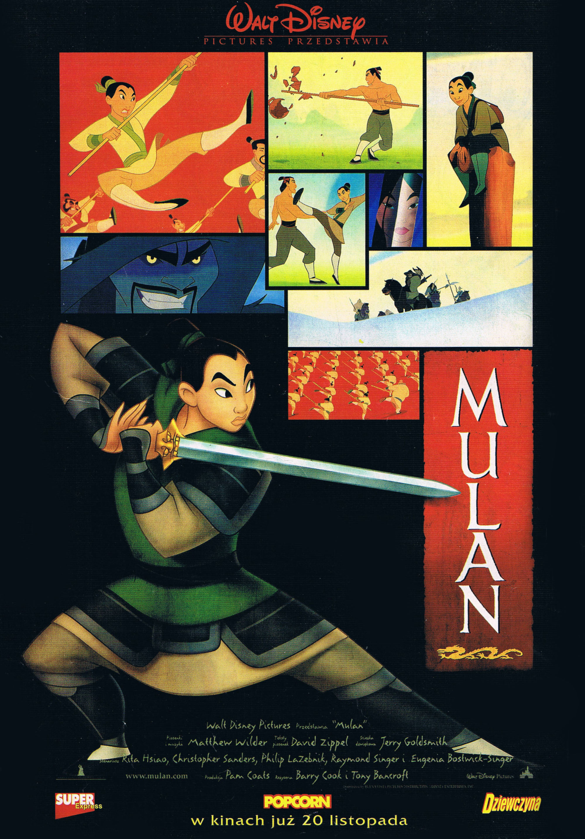 Polski plakat filmu 'Mulan'