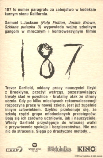 Tył ulotki filmu '187'