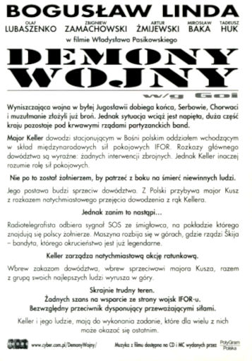Tył ulotki filmu 'Demony Wojny Wg Goi'