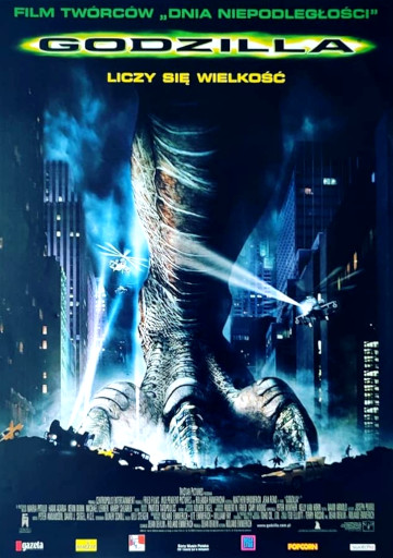 Przód ulotki filmu 'Godzilla'