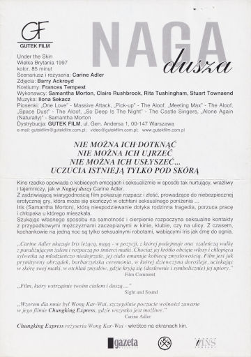 Tył ulotki filmu 'Naga Dusza'