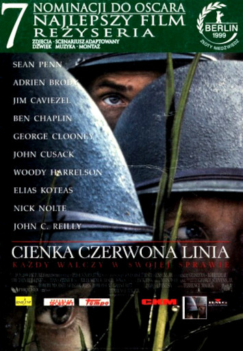Przód ulotki filmu 'Cienka Czerwona Linia'