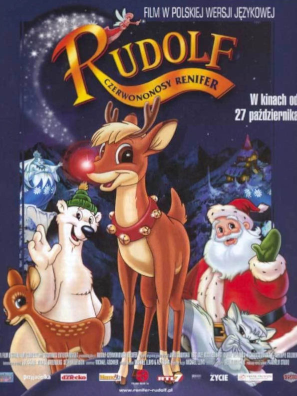 Polski plakat filmu 'Rudolf Czerwononosy Renifer'