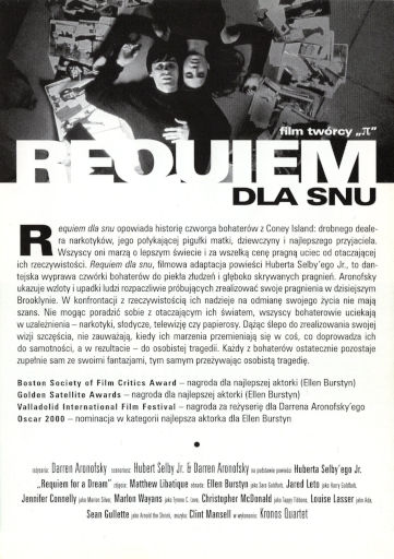 Tył ulotki filmu 'Requiem Dla Snu'