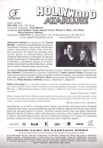 Tył ulotki filmu 'Hollywood Atakuje!'