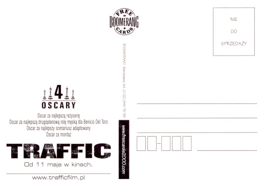 Tył ulotki filmu 'Traffic'