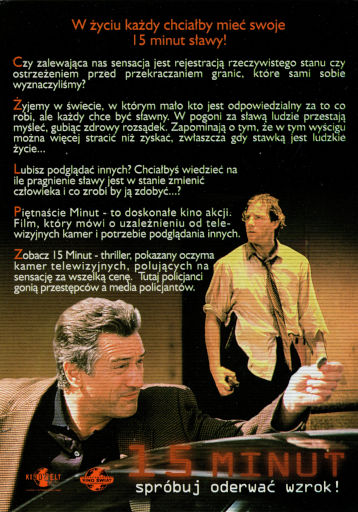 Tył ulotki filmu '15 Minut'