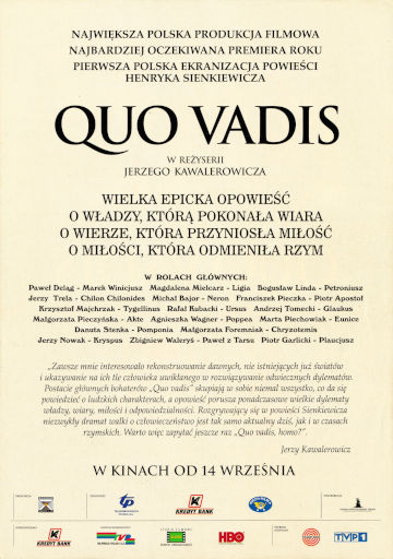 Tył ulotki filmu 'Quo Vadis'