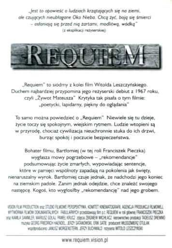 Tył ulotki filmu 'Requiem'