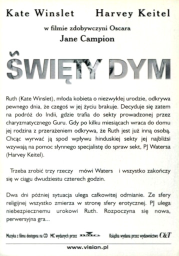 Tył ulotki filmu 'Święty Dym'