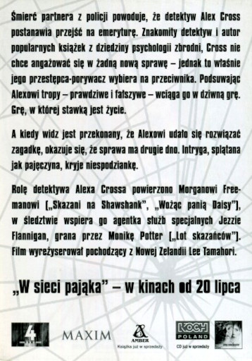 Tył ulotki filmu 'W Sieci Pająka'