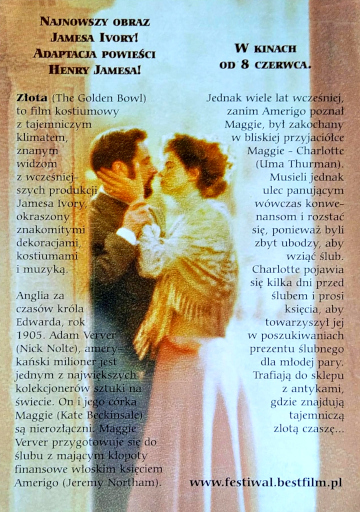 Tył ulotki filmu 'Złota'