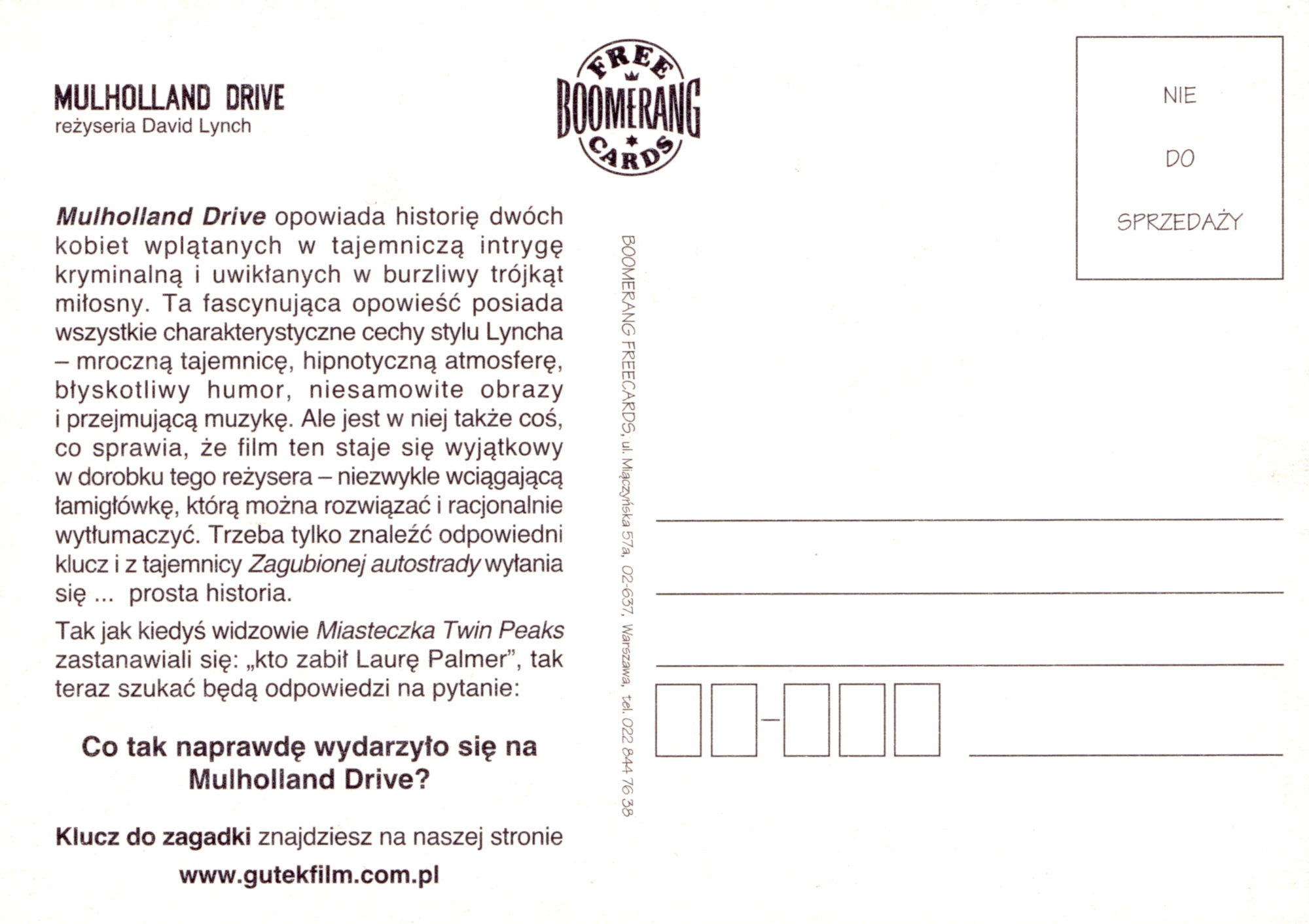 Ulotka filmu ''