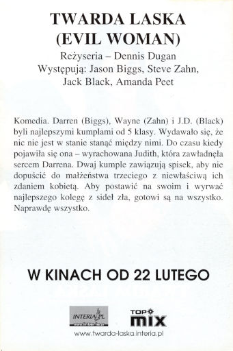 Tył ulotki filmu 'Twarda Laska'