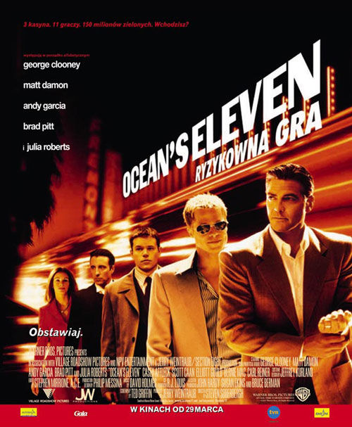 Polski plakat filmu 'Ocean\'s Eleven: Ryzykowna Gra'