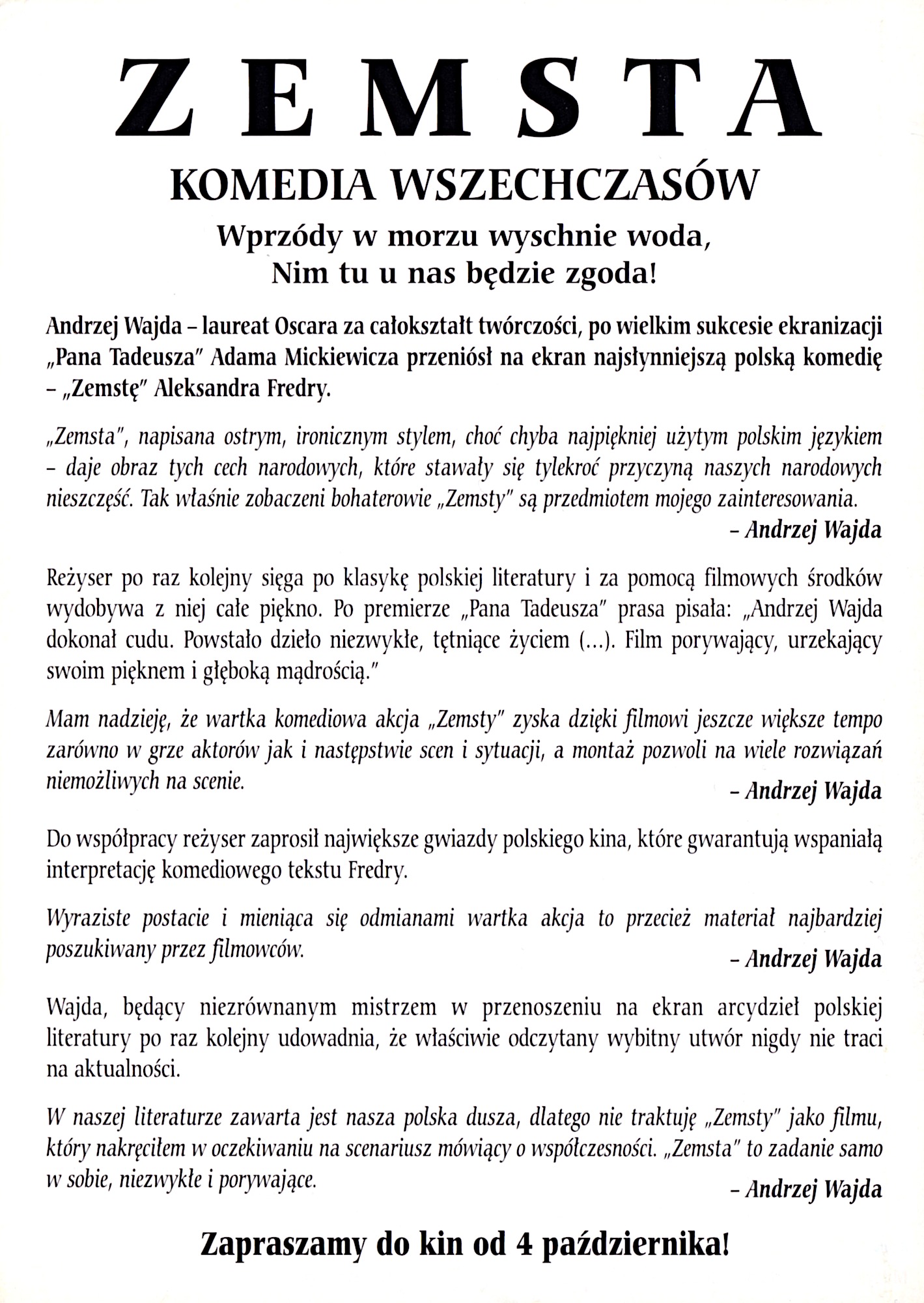 Ulotka filmu ''