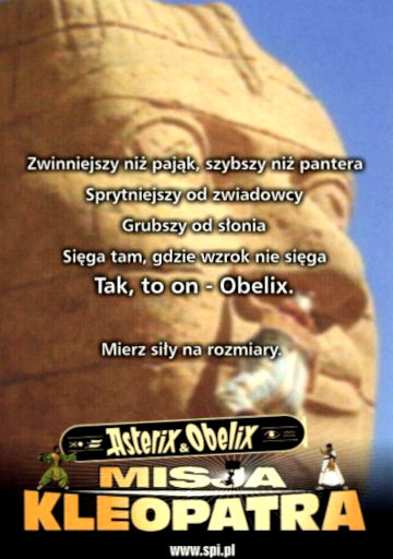 Tył ulotki filmu 'Asterix i Obelix: Misja Kleopatra'
