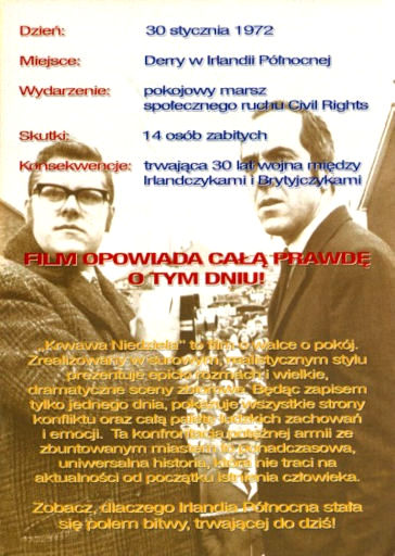 Tył ulotki filmu 'Krwawa Niedziela'