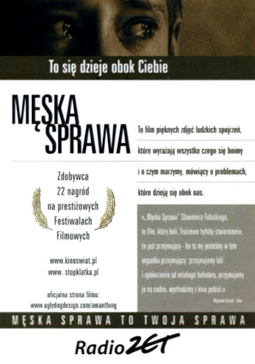 Tył ulotki filmu 'Męska Sprawa'