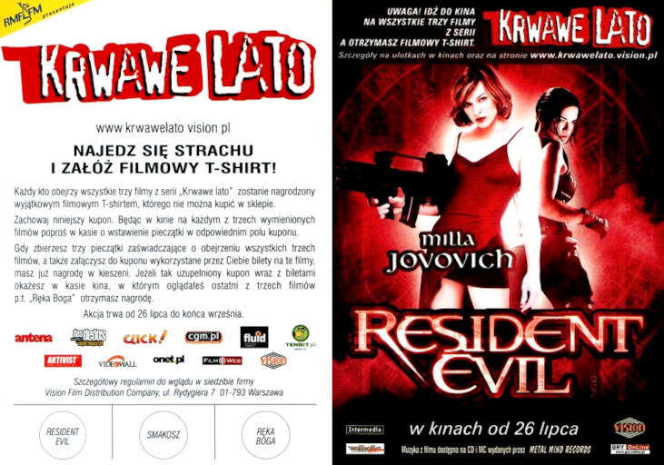 Przód ulotki filmu 'Resident Evil | Smakosz | Ręka Boga'