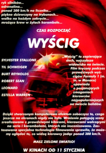 Tył ulotki filmu 'Wyścig'