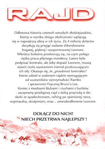Tył ulotki filmu 'Rajd'