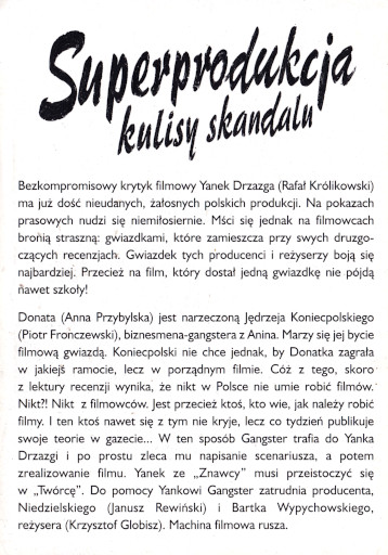 Tył ulotki filmu 'Superprodukcja'