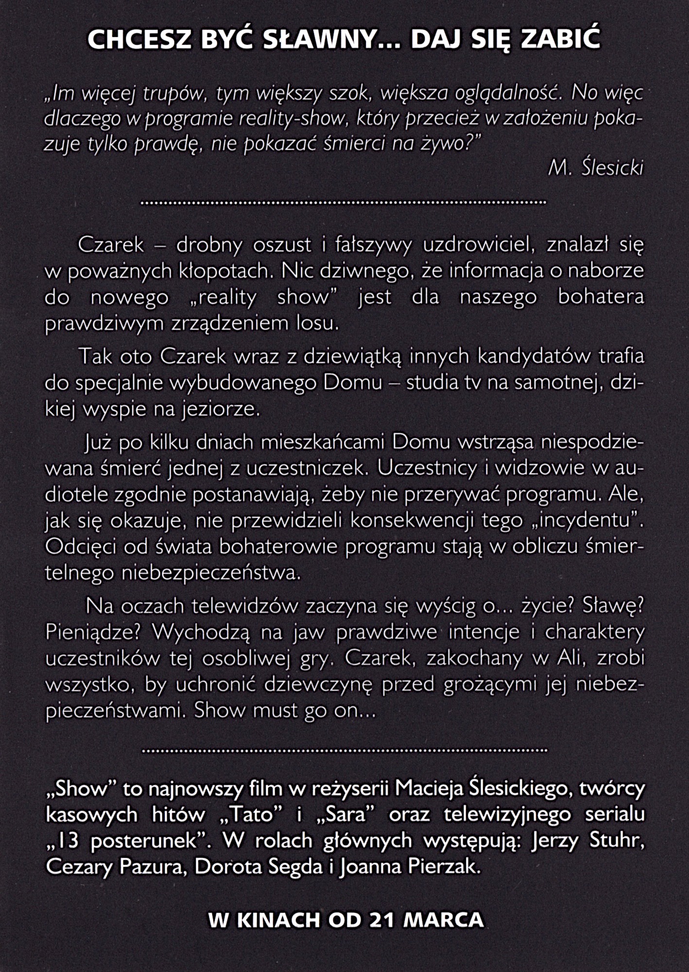 Ulotka filmu ''
