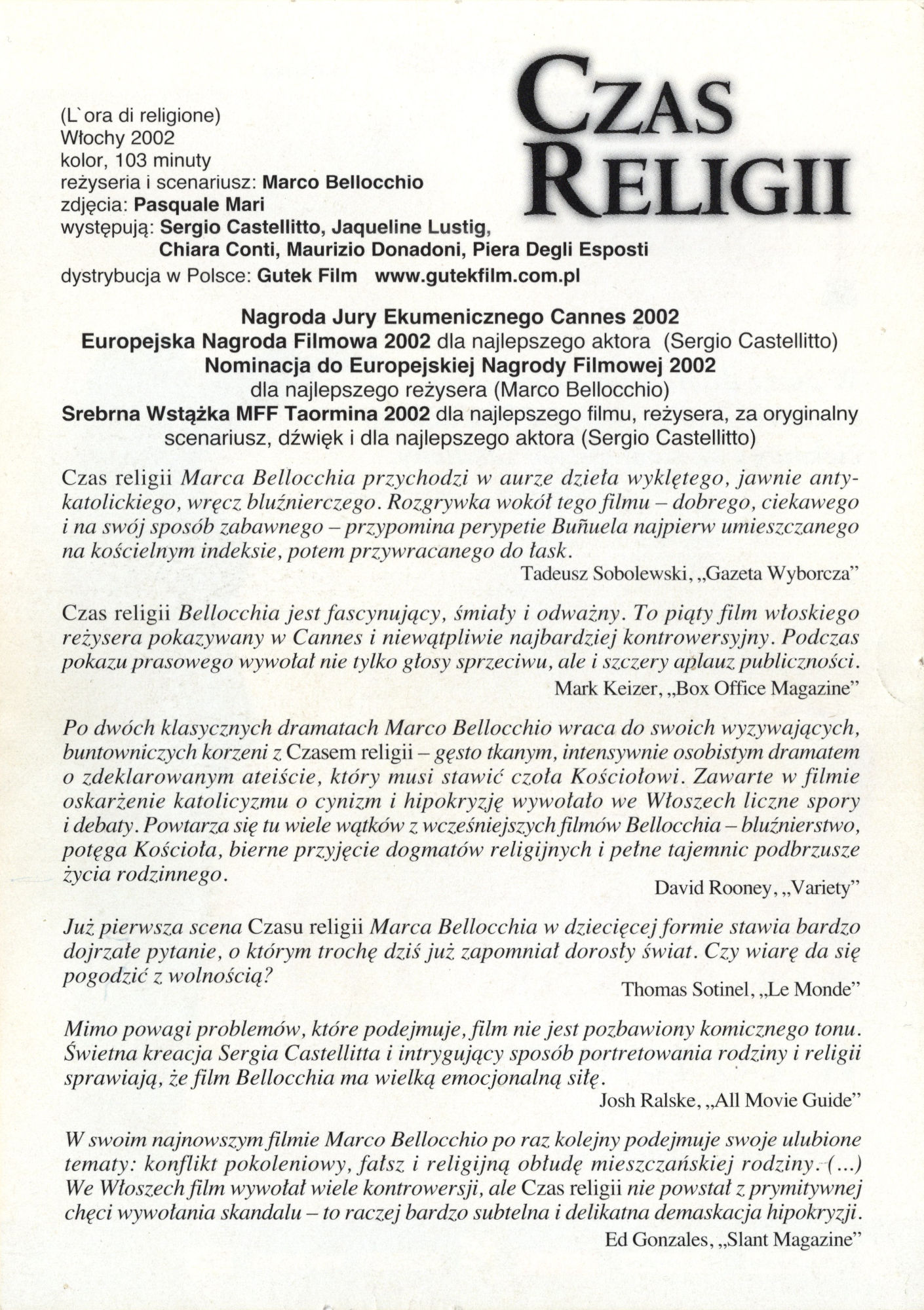 Ulotka filmu ''