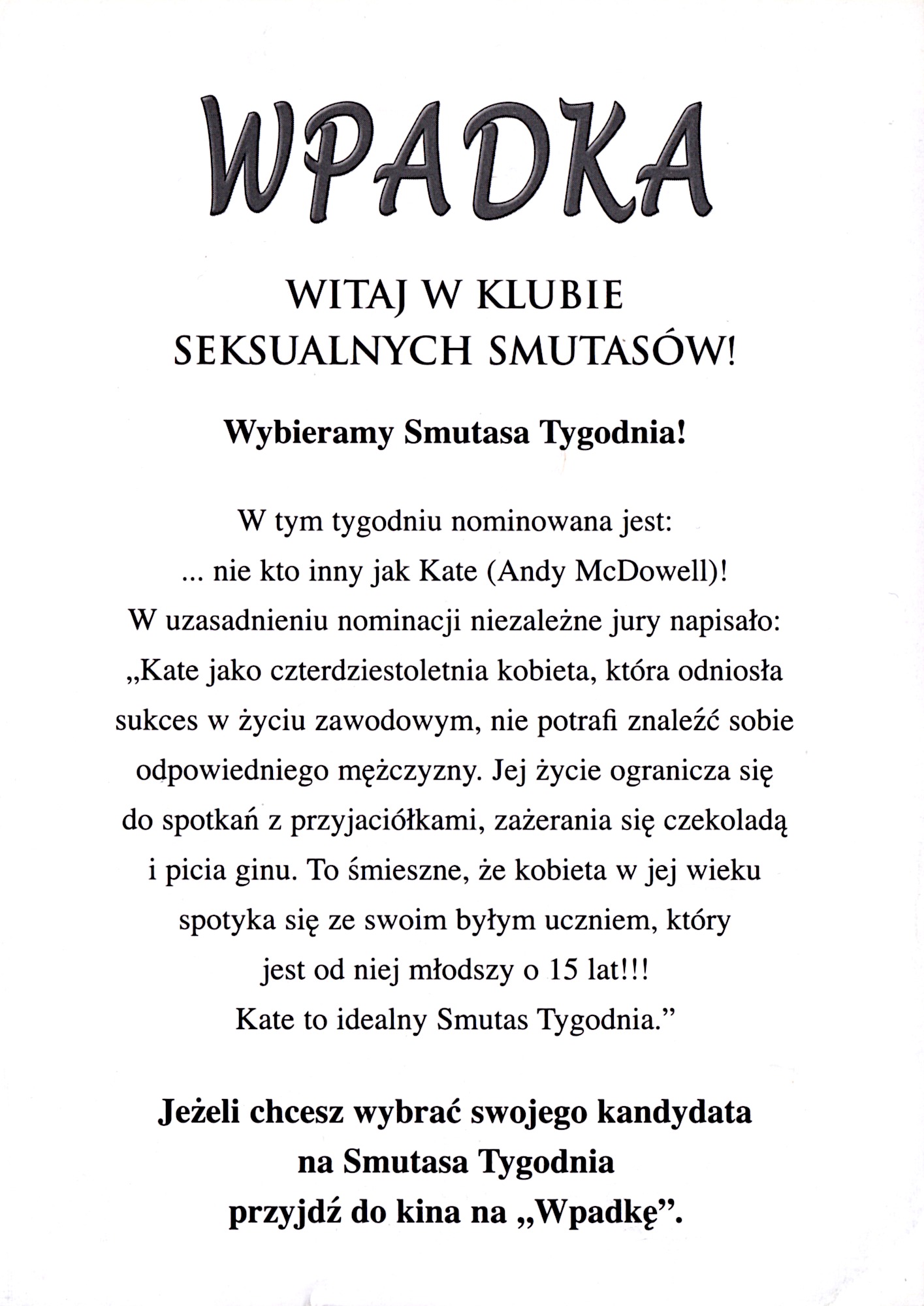 Ulotka filmu ''