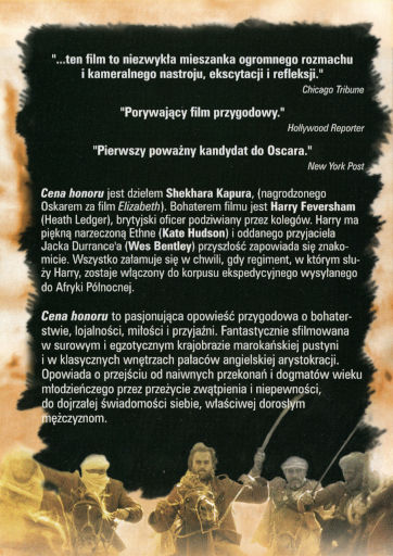 Tył ulotki filmu 'Cena Honoru'