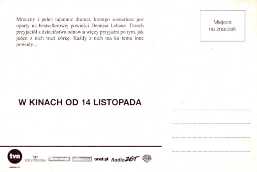 Tył ulotki filmu 'Rzeka Tajemnic'