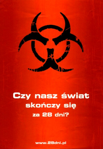 Przód ulotki filmu '28 Dni Później'