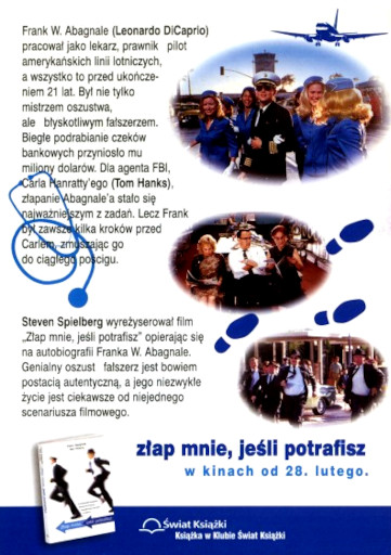 Tył ulotki filmu 'Złap Mnie, Jeśli Potrafisz'
