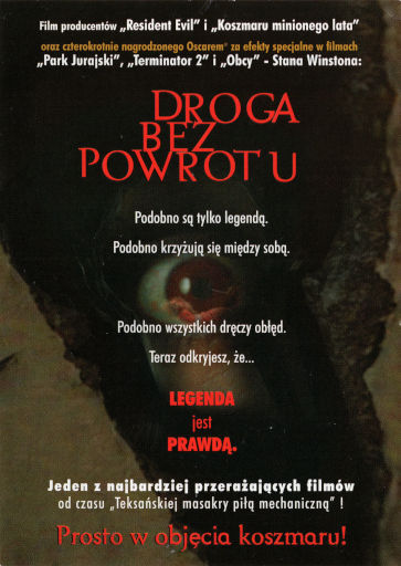 Tył ulotki filmu 'Droga Bez Powrotu'