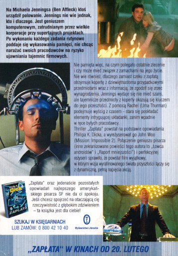 Tył ulotki filmu 'Zapłata'