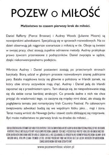 Tył ulotki filmu 'Pozew O Miłość'