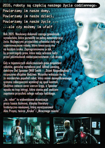 Tył ulotki filmu 'Ja, Robot'