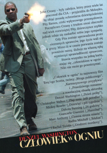 Tył ulotki filmu 'Człowiek W Ogniu'